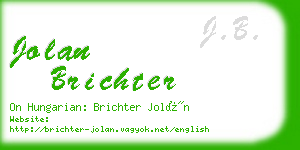 jolan brichter business card